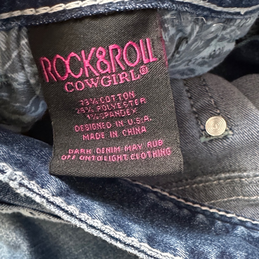 Rock & Roll Cowgirl Blue Boot Cut Jeans 29 x 36 - Picture 5 of 6